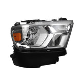 Halogen Headlights Compatible With Dodge Ram 1500 2019-2022 Chrome Frame Headlamp assembly Right Passenger Side Replaces#68316080AD 68316080AH